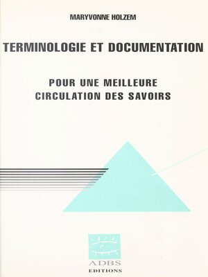 cover image of Terminologie et Documentation
